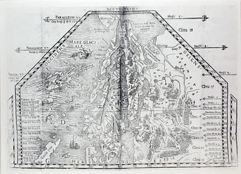 Mapa Skandinávie, z atlasu Olause Magnuse
