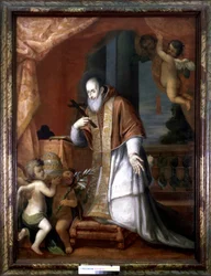 Pius V. (1504 - 1572). Anonymní obraz z lombardského kostela.