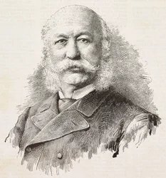 Portrét Girolama Cantelliho (1815-1884), italského vlastence a politika, rytina z fotografie Baroni a Gardelli, z L