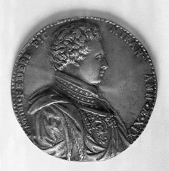 Reliéf zobrazující hraběte Giovanni Pico della Mirandola (1463-94)