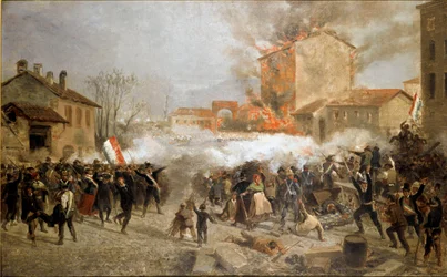 Revoluce 1848, Pět dní Milána: povstalci ovládli porta Tosa 22. března (malba