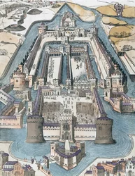 Hrad Sforza, Milán, Itálie 16. století (tisk)