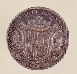 Stříbrná mince (thaler) z Neapole: Cesare Michelangelo d