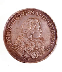 Stříbrná piastra z Florencie, vláda Cosima III od Medici (1642-1723)