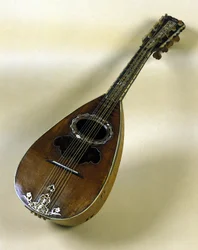 Zátiší neapolské mandolíny vynalezené Giuseppe Filano. Neapol 1784