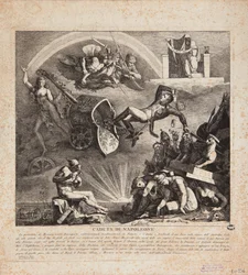 Pád Napoleona - Karikatura pádu Itálie, 1814