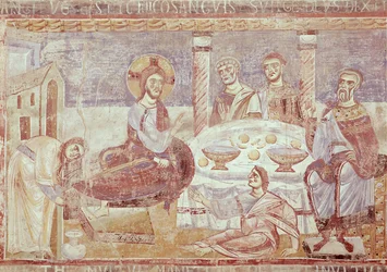 Jídlo v domě Simona Farizea, škola Monte Cassino, c.1087