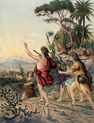 The Return of the Land of Canaan - in “Golden Classic Bible: History of the božsk zjevení ve starověku a v novém úsilí” “, Giovanni Ladislao Sykora (vol. 1), přeložil Don Clemente Benetti. (italská bible)