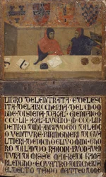 Komoří a spisovatel ve své kanceláři (malba na dřevo)