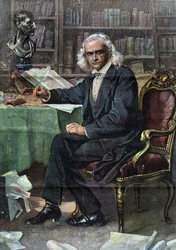 Theodor Mommsen (1817 - 1903), německý historik a politik (Nobelova cena za literaturu 1902) - v časopise "La Tribuna illustrata"