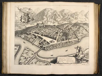 Pohled na Aosta, Piemont, Itálie