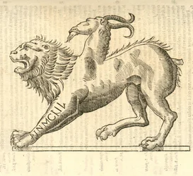 ilustrace Monstrosae cuiusdam Chimaerae z Aldrovandis History of Monsters , 1642