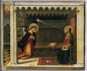 Zvěstování (tempera na mědi)