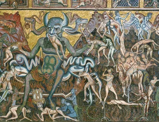 Poslední soud: Satan polyká zatracence (mozaika)