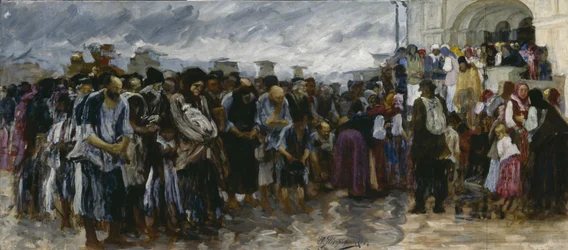 Žebráci u kostela, 1889