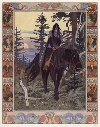 Ilustrace pro Vassilisu The Beautiful (barevné lito)