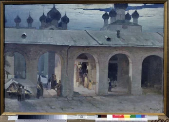 "Galerie Marchande au Kremlin de Rostov" Malba dYvan Kalmykov (1866-1925) Článek Muzeum pod širým nebem Rostov Kreml, Rostov