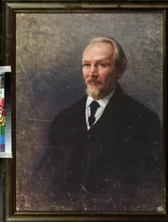Portrét filozofa a spisovatele Vasilije (Vassiliho) Vasilieviče Rozanova (1856-1919). Obraz Ivan Kirillovič Parkhomenko (1870-1940), olej na plátně