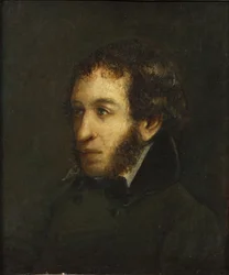 Poslední celoživotní portrét básníka Alexandra Sergejeviče Puškina 1799-1837, 1837.