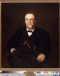 Portrét sběratele Dr. Sergeje Botkina (1832-1889) (Portrét sběratele Dr. Sergeje Botkina). Obraz Ivan Nikolajevič Kramskoi (1837-1887), olej na plátně