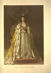 Korunovační portrét carevny Marie Fjodorovny, princezny Dagmar Dánské, z korunovačního alba