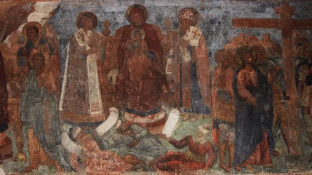 Freska v katedrále Panny Marie Znamení, Novgorod, počátek 18. století.