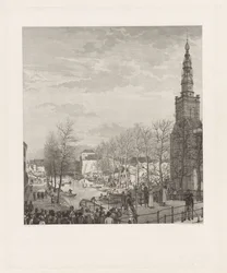 Devastace na Steenschuur po katastrofě střelného prachu v Leidenu, 1807
