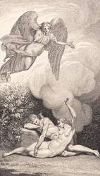 Ilustrace k Ewaldovu "Adam a Eva". V
