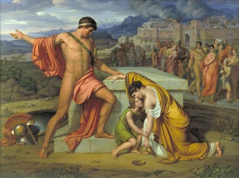 Pyrrhos a Andromaché u Hektorova hrobu