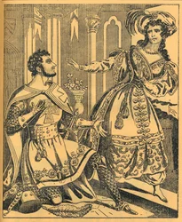 „Ivanhoe: Sir Brian de Bois Guilbert a Rebecca“, 19. století