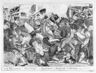 "Masakr v Peterloo aneb ukázka anglické svobody, 16. srpna 1819" (lept)