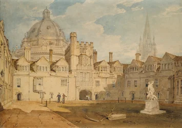 Pohled z nitra Brazen Nose College Quadrangle, Oxford, 1803-1804
