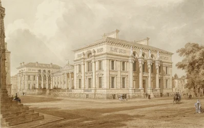 Jihovýchodní pohled na Taylor Building a univerzitní galerie, 19. století