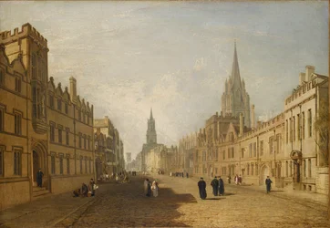 Pohled na High Street, Oxford, 1809-1810