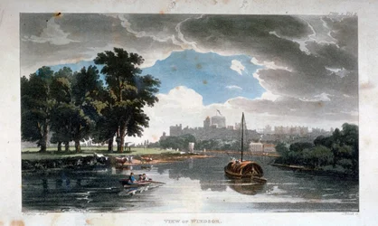 Pohled na Windsor od řeky Temže, Berkshire, c1820