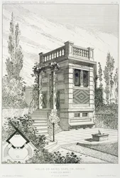 Koupelna, z množství návrhů různých architektů, hospoda. Morel & Cie, Paříž, kolem roku 1880