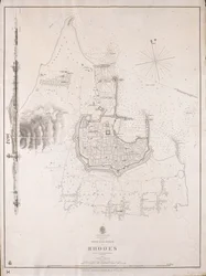 Souostroví, ostrov Rhodos, město a přístavy Rhodosu prozkoumané komandérem Thomasem Gravesem, HMS "Beacon" 1838
