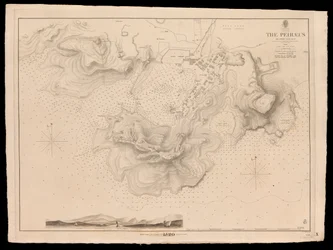 Řecko, Peiraeus nebo Port Drako, které prozkoumal velitel Thomas Graves, H.M.S. Beacon 1840