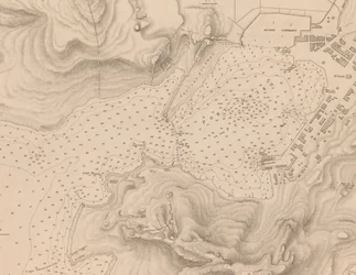 Řecko, Peiraeus nebo Port Drako, průzkum provedený komandérem Thomasem Gravesem, H.M.S. Beacon 1840, [Detail]