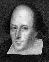 William Shakespeare , anglický básník a dramatik