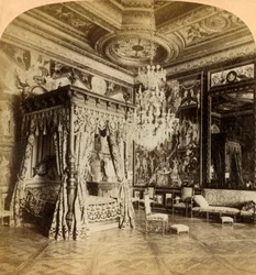 Přijímací místnost Catherine de Medicis, palác Fontainebleau, Francie, 1889.