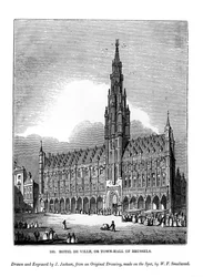 Hotel de Ville nebo radnice v Bruselu, 1843