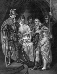 Balliol vzdává svou korunu Edwardovi I. Anglickému, 1296.