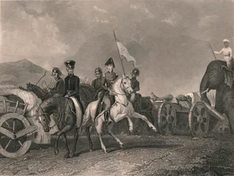 Porážka a smrt Dhoondiah v Conaghull, 1800, počátek poloviny 19. století.