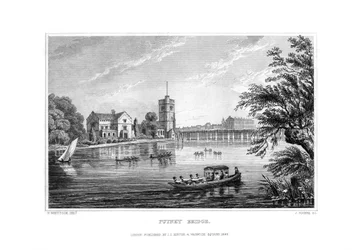 Putney Bridge, Londýn, 1829.