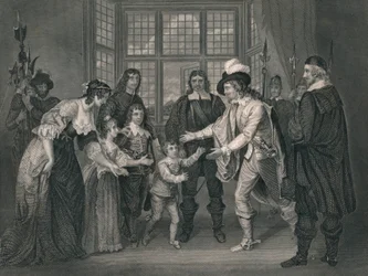 Rozhovor Karla I. s jeho dětmi, 1649, počátek poloviny 19. století.