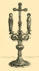 Větvený oltářní kříž, 14.-15. století, 1881.