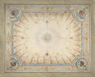 Návrh stropu pro Budoár, Ardgowan, ca. 1868.