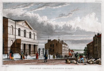 Wesleyan Chapel, Stanhope Street, Londýn, 1830.
