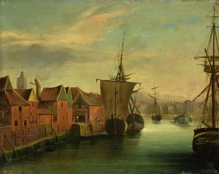 Nábřeží sv. Kateřiny, Ipswich, asi 1830 (deska)